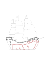 How to draw a pirate ship - Step 11