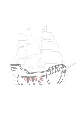 How to draw a pirate ship - Step 12