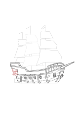 How to draw a pirate ship - Step 16