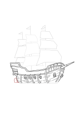 How to draw a pirate ship - Step 17