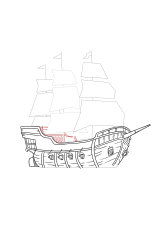 How to draw a pirate ship - Step 18