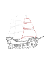 How to draw a pirate ship - Step 19