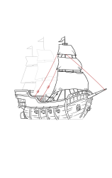 How to draw a pirate ship - Step 21