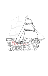 How to draw a pirate ship - Step 22