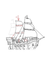 How to draw a pirate ship - Step 24