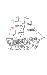 How to draw a pirate ship - Step 25