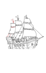 How to draw a pirate ship - Step 26