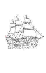 How to draw a pirate ship - Step 27