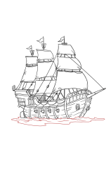 How to draw a pirate ship - Step 28