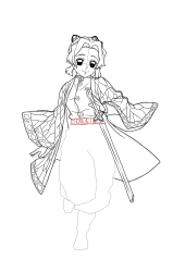 How to draw shinobu kocho - Step 31