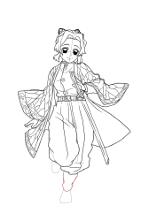 How to draw shinobu kocho - Step 34