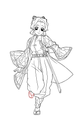 How to draw shinobu kocho - Step 37
