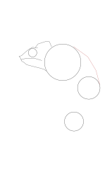 How to draw a chameleon - Step 4