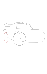 How to draw Lightning Mcqueen - Step 5