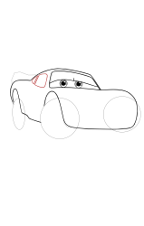 How to draw Lightning Mcqueen - Step 12