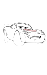 How to draw Lightning Mcqueen - Step 17