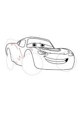 How to draw Lightning Mcqueen - Step 18