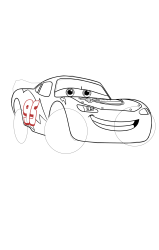 How to draw Lightning Mcqueen - Step 19