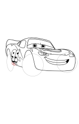 How to draw Lightning Mcqueen - Step 21