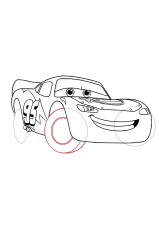 How to draw Lightning Mcqueen - Step 22