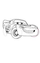 How to draw Lightning Mcqueen - Step 24