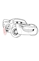 How to draw Lightning Mcqueen - Step 25