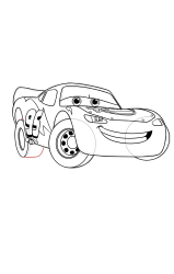 How to draw Lightning Mcqueen - Step 26