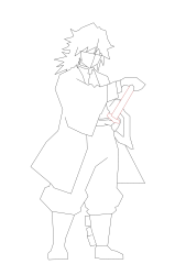 How to Draw Giyuu Tomioka with ease - Step 10