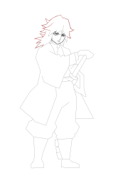 How to Draw Giyuu Tomioka with ease - Step 14