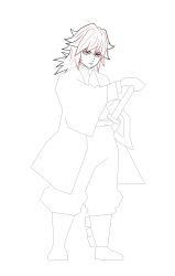 How to Draw Giyuu Tomioka with ease - Step 15