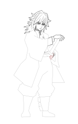 How to Draw Giyuu Tomioka with ease - Step 18
