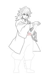 How to Draw Giyuu Tomioka with ease - Step 22