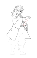 How to Draw Giyuu Tomioka with ease - Step 23