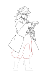 How to Draw Giyuu Tomioka with ease - Step 25