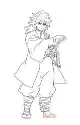 How to Draw Giyuu Tomioka with ease - Step 29