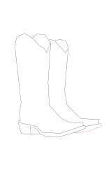 How to draw cowboy boots - Step 4