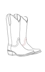 How to draw cowboy boots - Step 14