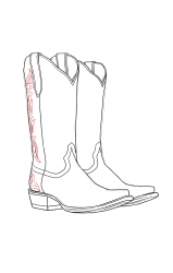How to draw cowboy boots - Step 16