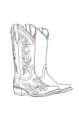 How to draw cowboy boots - Step 20