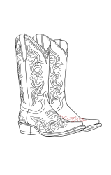 How to draw cowboy boots - Step 22