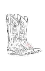 How to draw cowboy boots - Step 23