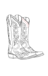 How to draw cowboy boots - Step 24