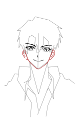 How to draw an anime guy - Step 10