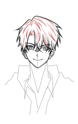How to draw an anime guy - Step 14