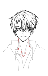 How to draw an anime guy - Step 15
