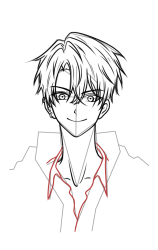 How to draw an anime guy - Step 16