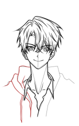 How to draw an anime guy - Step 17