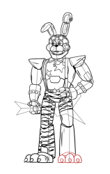 How To Draw Bonnie - Five Nights at Freddy's - Step 35