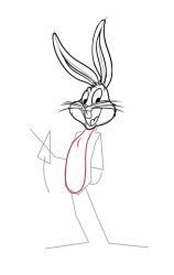 How to draw bugs bunny - Step 13