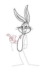 How to draw bugs bunny - Step 14